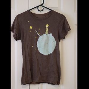 The Little Prince Brown T Shirt Tee Slim Casual
